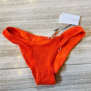 Bond-eye Orange crinkle Bikini Bottom NWT
